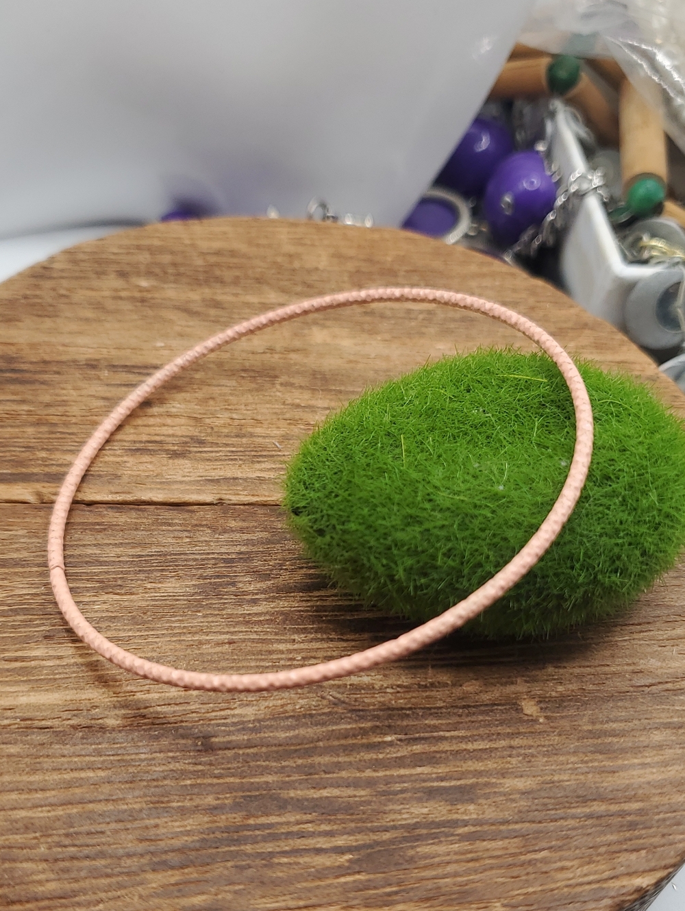 Delicate Pink Braided Bangle Bracelet B3505